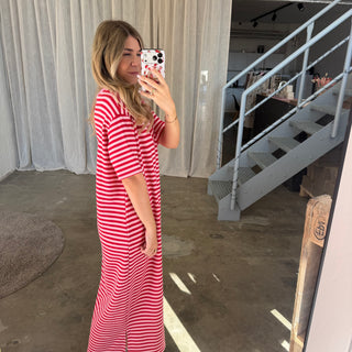 Oversize Kleid Molly - Rosa x Rot | TALL