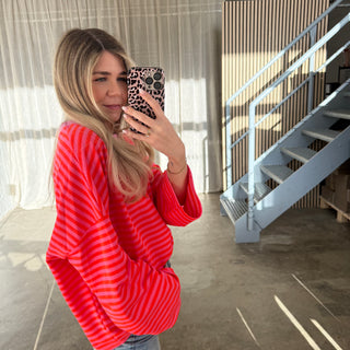 Oversize Longsleeve Stripes -  Neon