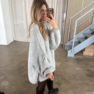 Oversized Pulli - Hellgrau