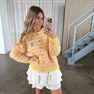 Smile Strickjacke - Butteryellow x Rosa