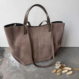 Wildleder Polly De Luxe Tasche -Taupe