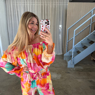 Off Shoulder Top Tropical - Bunt