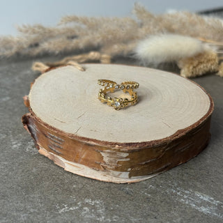 Flora Diamond Ring | Strass Gold