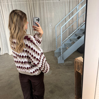 Pops Pulli - Bordeaux x Weiß