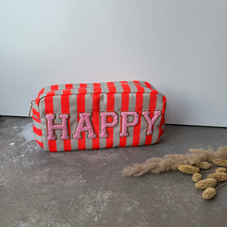 Happy Kosmetiktasche Orange x Weiß