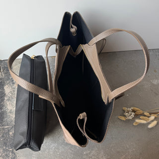 Wildleder Polly De Luxe Tasche -Taupe