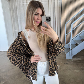 Musselinbluse Leo Schwarz x Braun