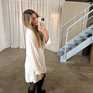 Blusen-Kleid - Creme