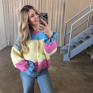 Cute Blocks Strickjacke - Bunt