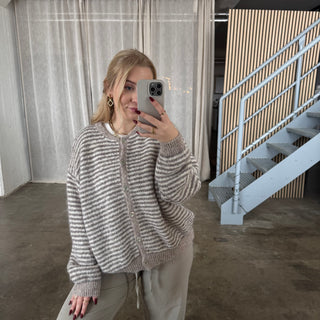 Cute Lines Strickjacke - Taupe