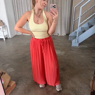 Plissee Hose - Coral