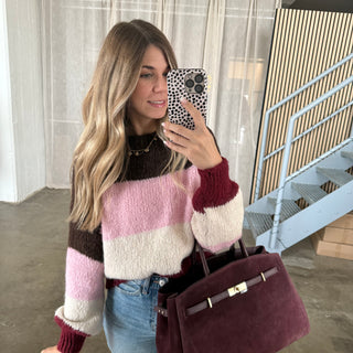 Pulli Colour Blocks  - Braun x Rosa