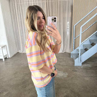 Oversize Shirt Malibu - Butter Yellow x Lila