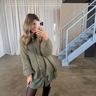 Blusen-Kleid - Olive