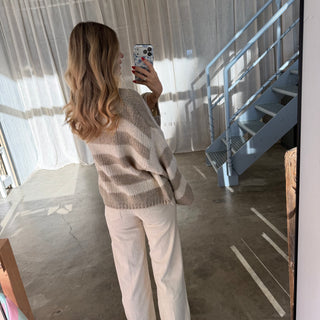 Strickjacke Mila - Beige x Creme