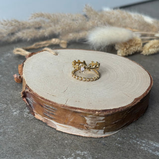 Flora Diamond Ring | Strass Gold