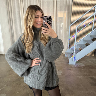 Tangled Oversized Pulli - Dunkelgrau
