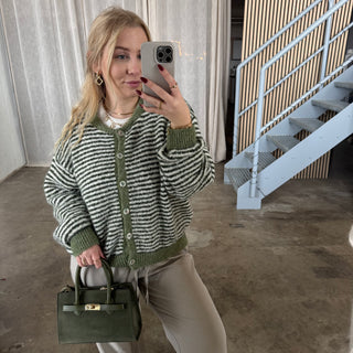 Cute Lines Strickjacke - Grün