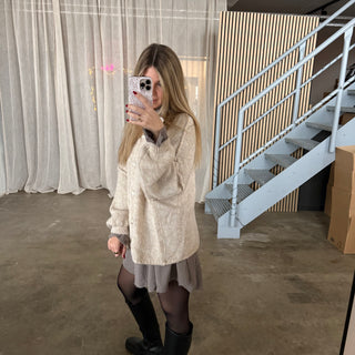 Blusen-Kleid - Taupe