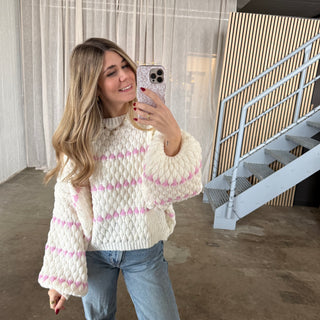 Pops Pulli - Weiß x Rosa