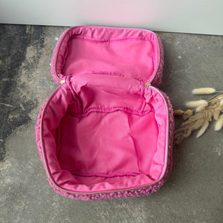 Fluffy Makeup Bag - Pink