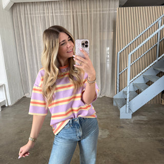 Oversize Shirt Malibu - Lila x Orange