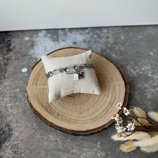 Strass & Charms Armband | Silber