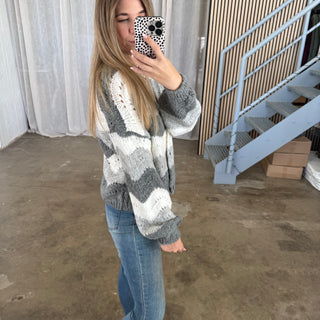 Strickjacke Waves - All Grey