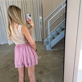 Soft Flow Shorts - Dots Rosa x Braun
