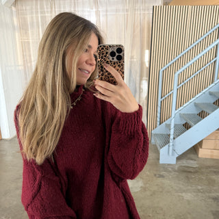 Oversized Pulli - Bordeaux