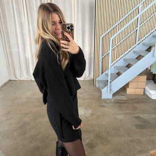 Strickjacke Shorty - Schwarz (Match)