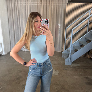 Casual Basic Top - Babyblau