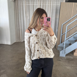 Leo Strickjacke Knöpfe - Creme