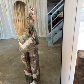 Seidenbluse Toskana - Olive