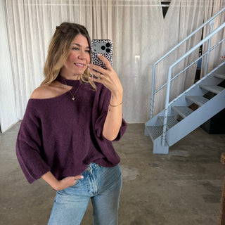 Strickshirt Zoe - Dark Berry