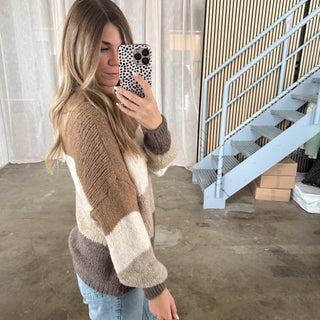 Pulli Colour Blocks  - Beige