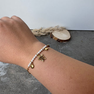 Turtle Pearls Armband | Gold