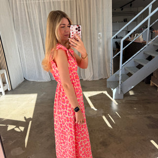 Musselinkleid Rosie - Leo Pomps | Neon Pink