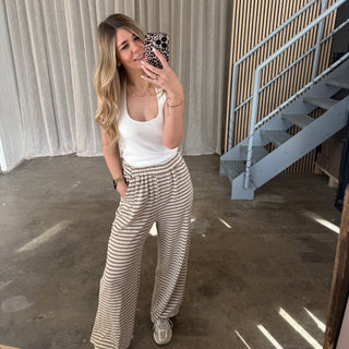 Lounge Hose - Weiß x Beige