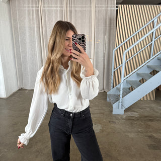 Rüschen Bluse - Weiß