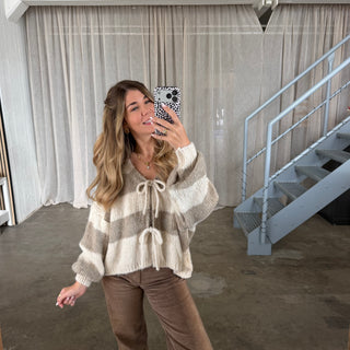 Strickjacke Bella - Beige x Creme