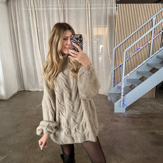Tangled Oversized Pulli - Beige