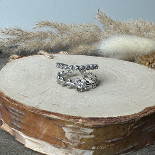 Flora Diamond Ring | Strass Silber