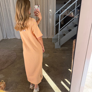 Oversize Kleid Molly - Rosa x Gelb | TALL