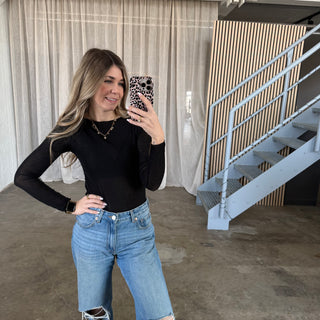 Sheer Longsleeve - Schwarz