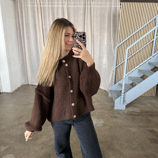 Chunky Strickjacke - Dunkelbraun