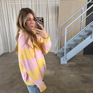 Blocks Zipp Jacke - Gelb x Rosa