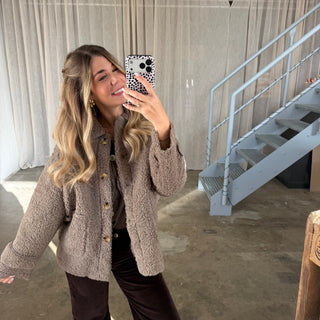 Autumn Teddy Jacke - Taupe