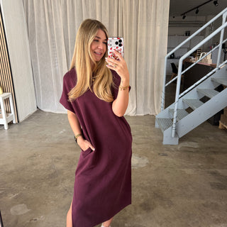 Oversize Kleid Molly - Butterstoff Dark Berry