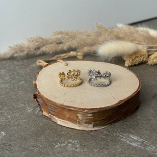 Flora Diamond Ring | Strass Gold